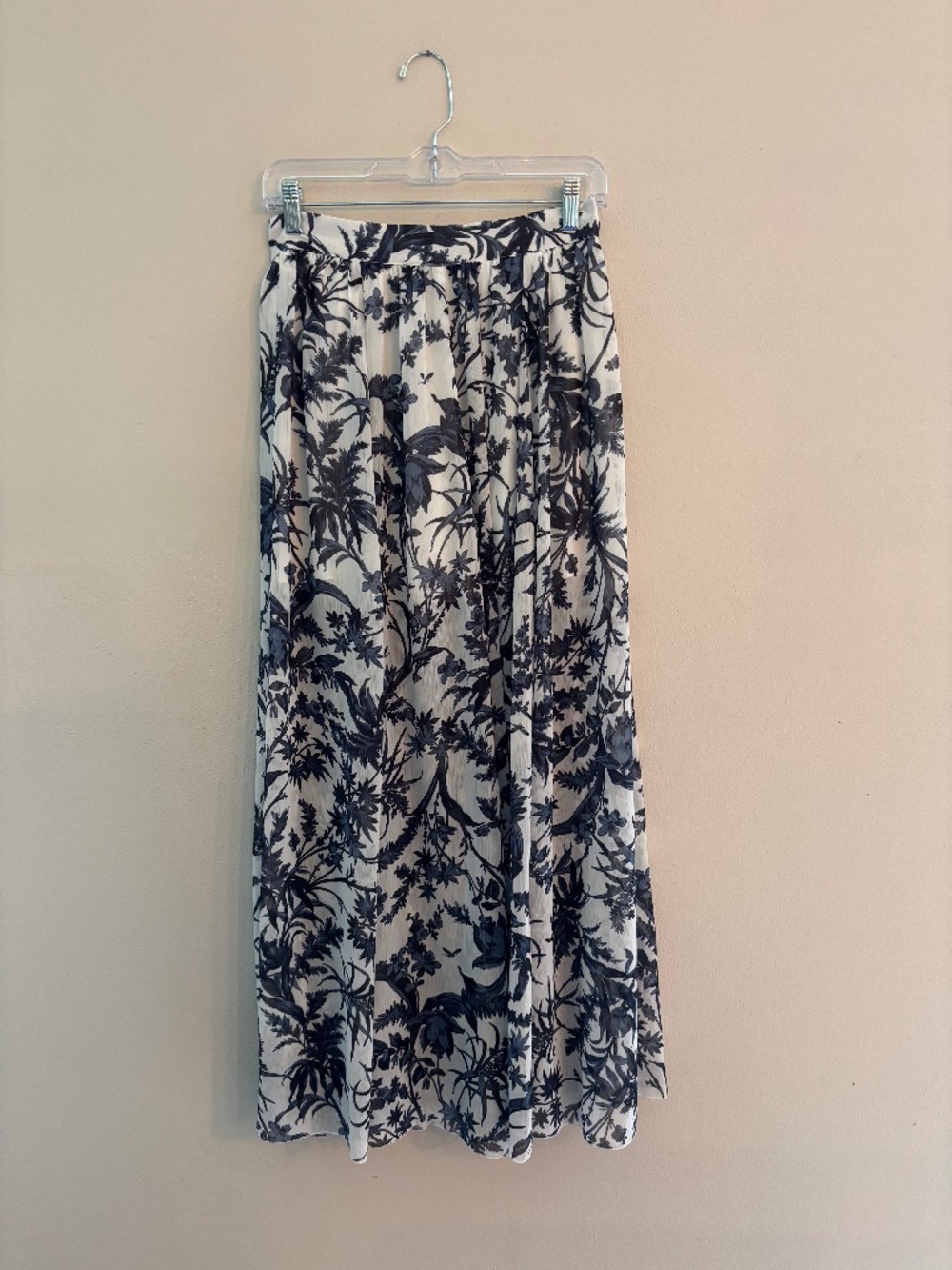 H&M Blue and White Floral Maxi Skirt